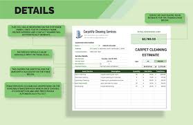 carpet cleaning estimate template in