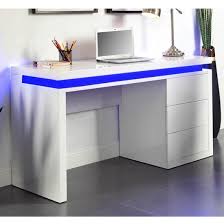 New york modern reception desk in white gloss. Emerson Computer Desk In White High Gloss With Led 369 95 Go Furniture Co Uk