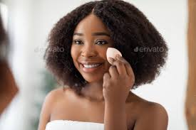 soft skin applying cosmetic foundation
