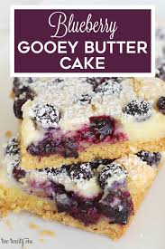 Deen still makes the cake but lately has been adding a layer of divinity frosting. Blueberry Gooey Butter Cake