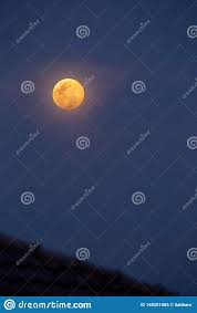 The Big Round Moon Emits Beautiful Light Stock Image