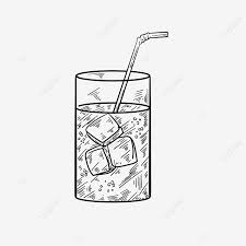 lineart water glass ice drink hand