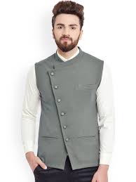 Buy Hypernation Grey Nehru Jacket Apparel For Men From