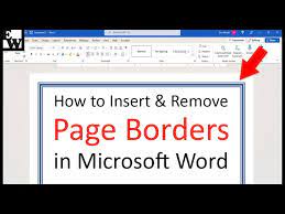 how to insert and remove page borders