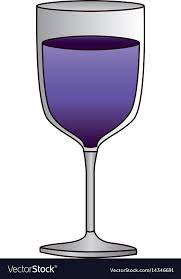 Glass Wine With Purple Vector Image