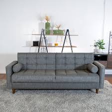 futon gray linen twin couch sofa bed