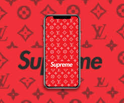 supreme x louis vuitton red wallpapers
