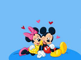 minnie and mickey mouse in love yellow