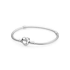 silver heart clasp bracelet argento