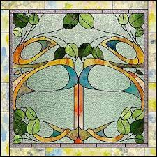 Art Nouveau Tree Stained Glass