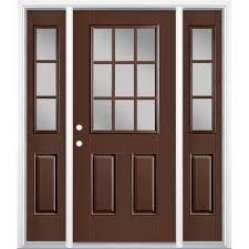 front door with sidelights and transom