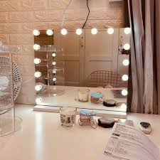 Fenchilin Large Vanity Mirror With Lights Hollywood Lighted Makeup Mirror With Dimmable Led Bulbs For Dressing Room Bedroom Tabletop Or