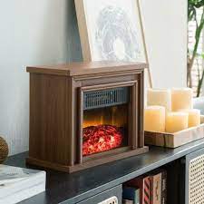 Wood Desktop Electric Fireplace Heater