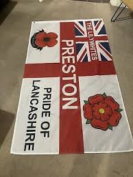 preston north end flag 5ft by 3ft