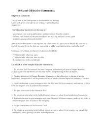 Strong Resume Objective Statements Resume Objective Summary Examples