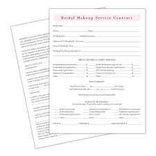 bridal makeup service contract 50