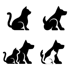 dog cat silhouette png and vector