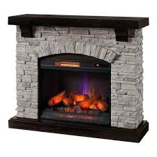 Electric Fireplace In Gray With Mantel