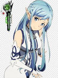 Asuna Kirito Sinon Leafa blaue Haare, Schwertkunst, Anime, Kunst, Kunstwerk  png | PNGWing