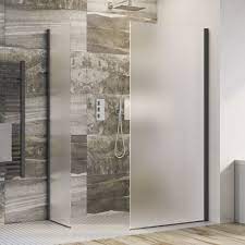 Frosted Glass Black Shower Screen