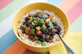 black beans and rice dish offers a