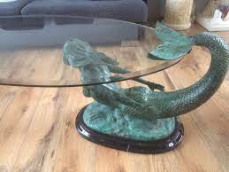 Bronze Mermaid Coffee Table With Facet