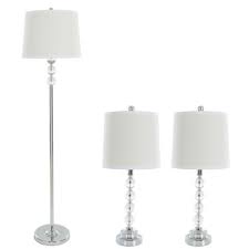 Table Lamps And Floor Lamp Faceted Crystal Balls Set Of 3 3 Led Bulbs Included Yorkshire Home Target