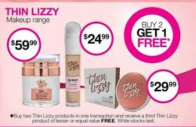 thin lizzy makeup range offer at line