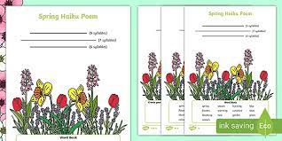 All there is left for my haiku. Spring Haiku Poems Differentiated Worksheets Teacher Made