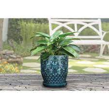 Dia Blue Rivage Ceramic Planter Cr10853