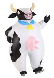 inflatable spotted cow costume uni black pink white one size fun costumes