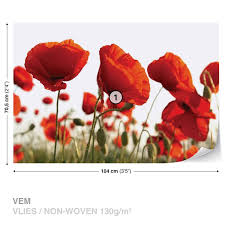 Flowers Poppies Field Nature Wall Mural