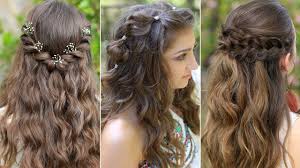 Long hair can be both a blessing and a curse. 3 Easy Boho Prom Hairstyles Half Up Hairstyles Compilation 2019 Youtube