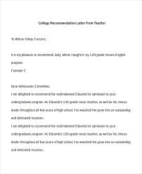 Free 8 Sample College Recommendation Letters In Pdf Doc