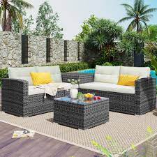 clearance wicker patio sets 4 piece