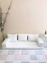 White Velvet Sofa Floor Seating Set