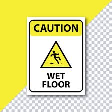 warning sign caution wet floor symbol