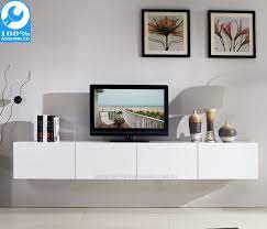 2 4m Majeston White Floating Tv Cabinet