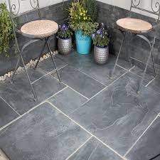 Blue Black Slate 4 Mixed Sizes Paving