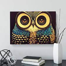 Canvas Print Wall Art Owl Art Vintage