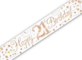 sparkling fizz happy 21st birthday banner