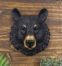 Brave Black Bear Head Wall Decor