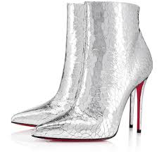 Christian Louboutin Silver So Kate 100 Specchio Metallic Cracked C130 Boots Booties Size Eu 37 Approx Us 7 Regular M B 36 Off Retail