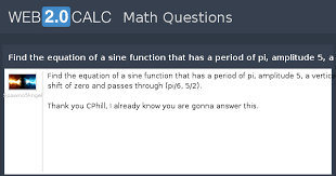 Find The Equation Of A Sine Function