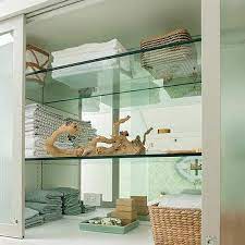 Frosted Glass Linen Cabinets Design Ideas
