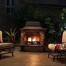 Sunjoy Outdoor Stone Fireplace With