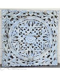 Hand Carved Timber Antique Fl Wall Art