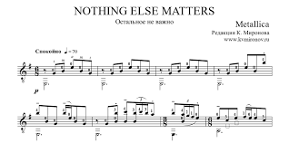 Digital sheet music for nothing else matters by , metallica, james hetfield, lars ulrich scored for piano/vocal/chords; Nothing Else Matters For Guitar Guitar Sheet Music And Tabs