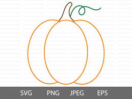 orange pumpkin outline svg graphic by