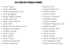 old english female names with meanings